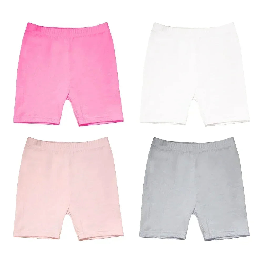 4pcs Girls Short Safety Pants Candy Color Modal Dance Leggings Kids Underwear Children Summer Cute Shorts Underpants 3-12 Years