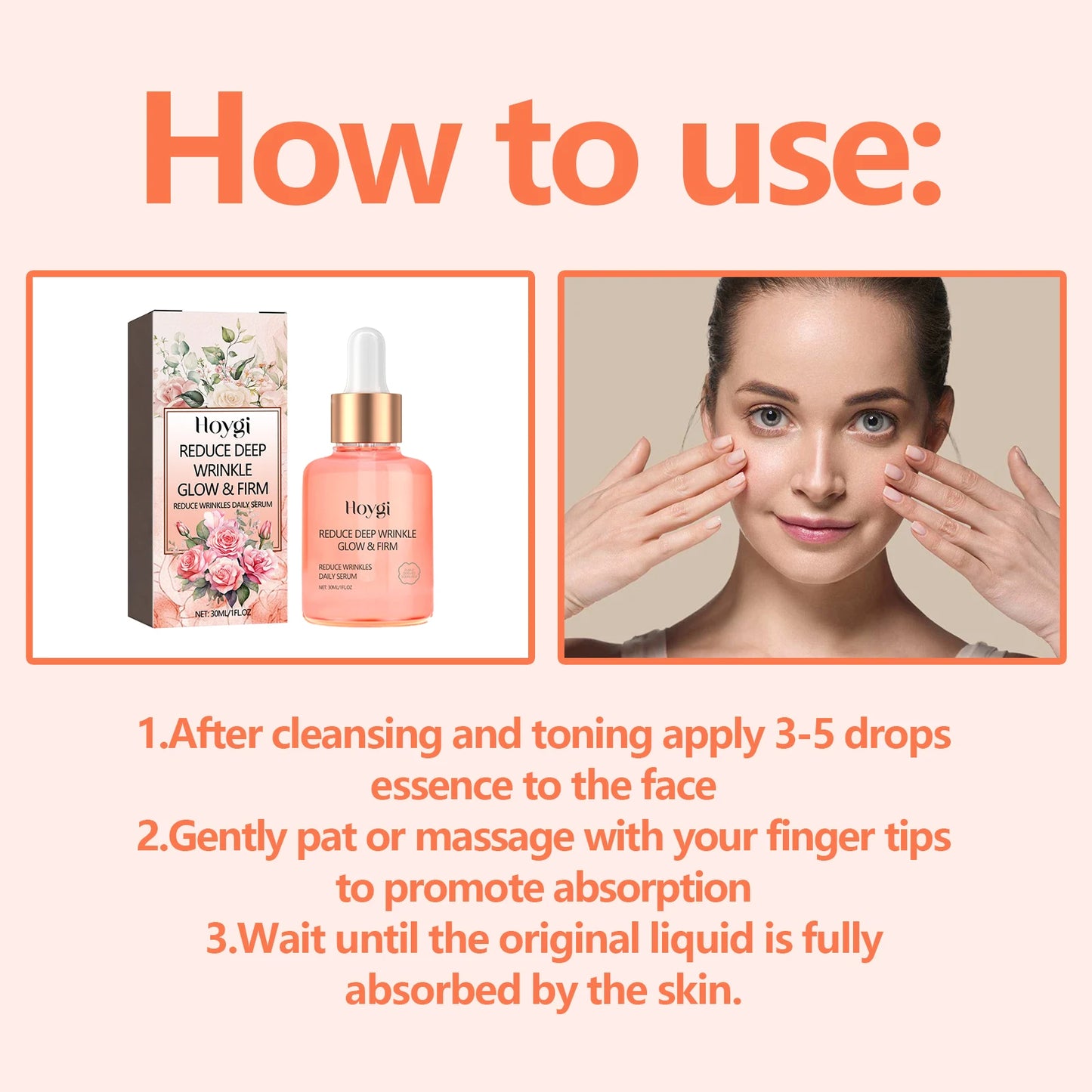 Rose Serum Moisturizing Shrink Pore Oil Control Anti Aging Hydration Rejuvenation Improve Dryness Brightening Nourishing Essence
