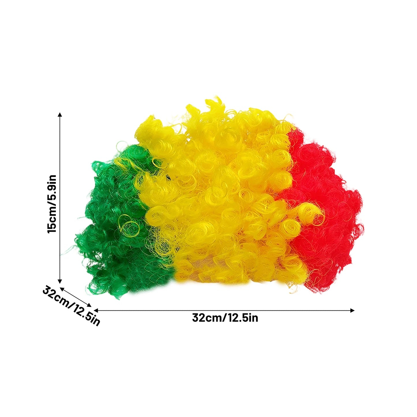 Football Fan Flag Color Explosion Wig -باروكة مشجعي كرة القدم الملونة
