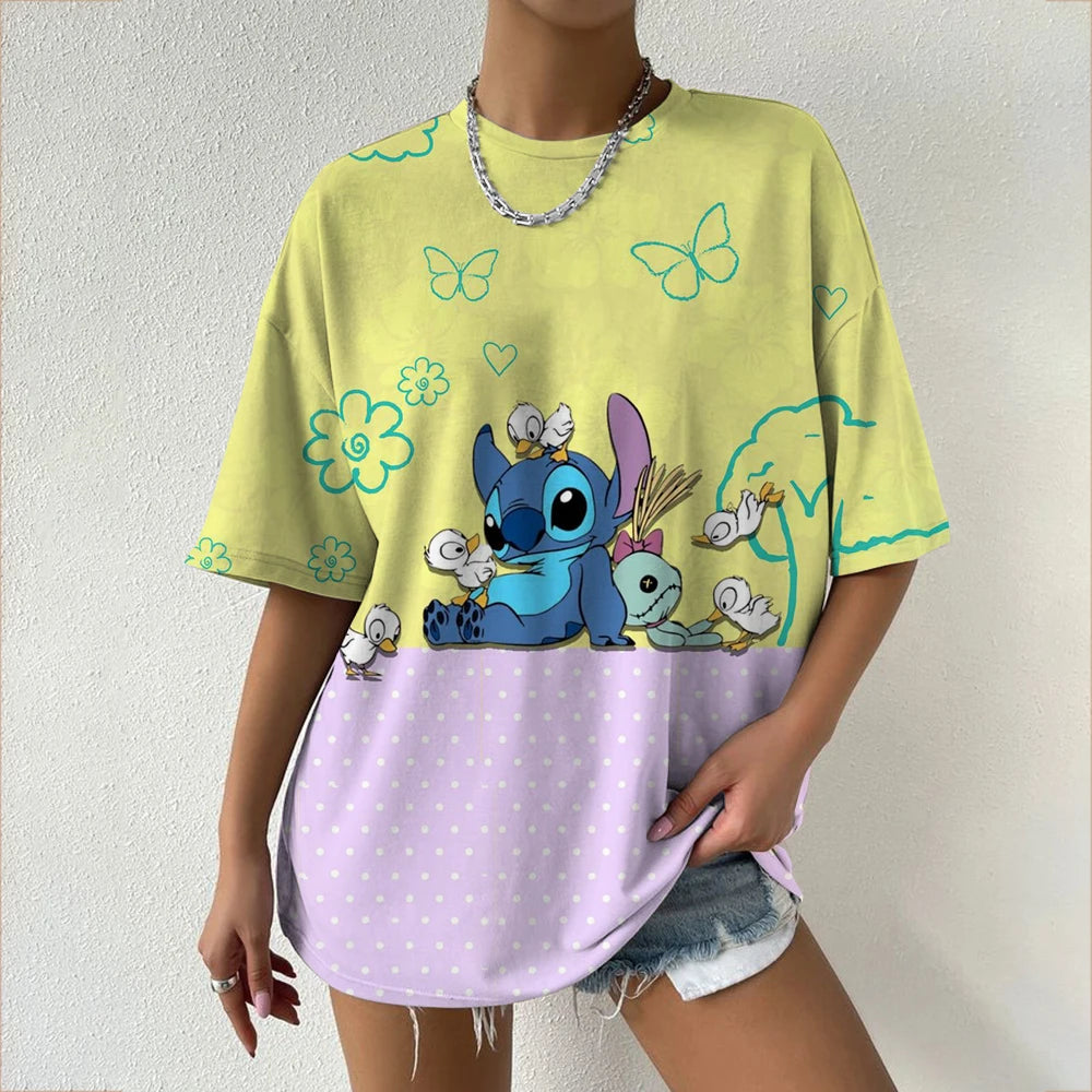 Stitch Oversized Cartoon T-Shirt – Casual Street Style