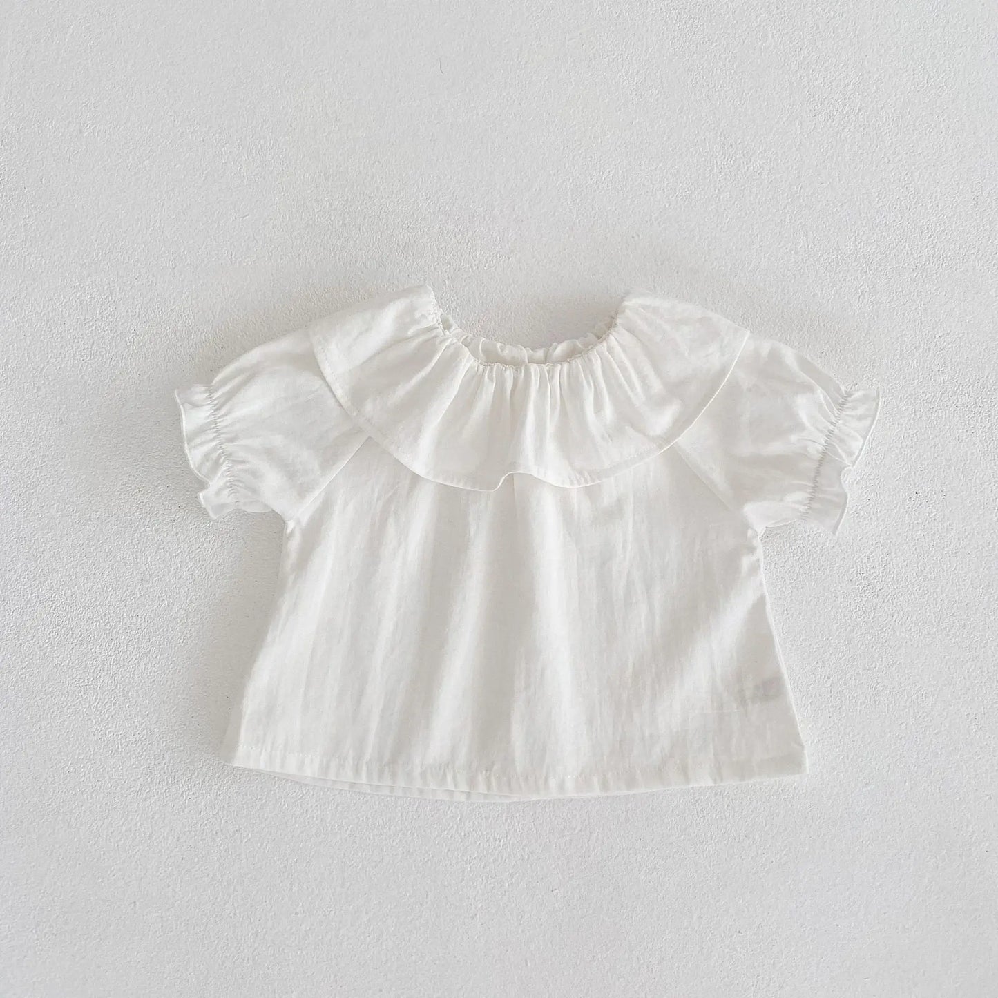 Baby T-Shirt, New Summer Trend For Boys And Girls, Versatile Ruffle Collar Short
