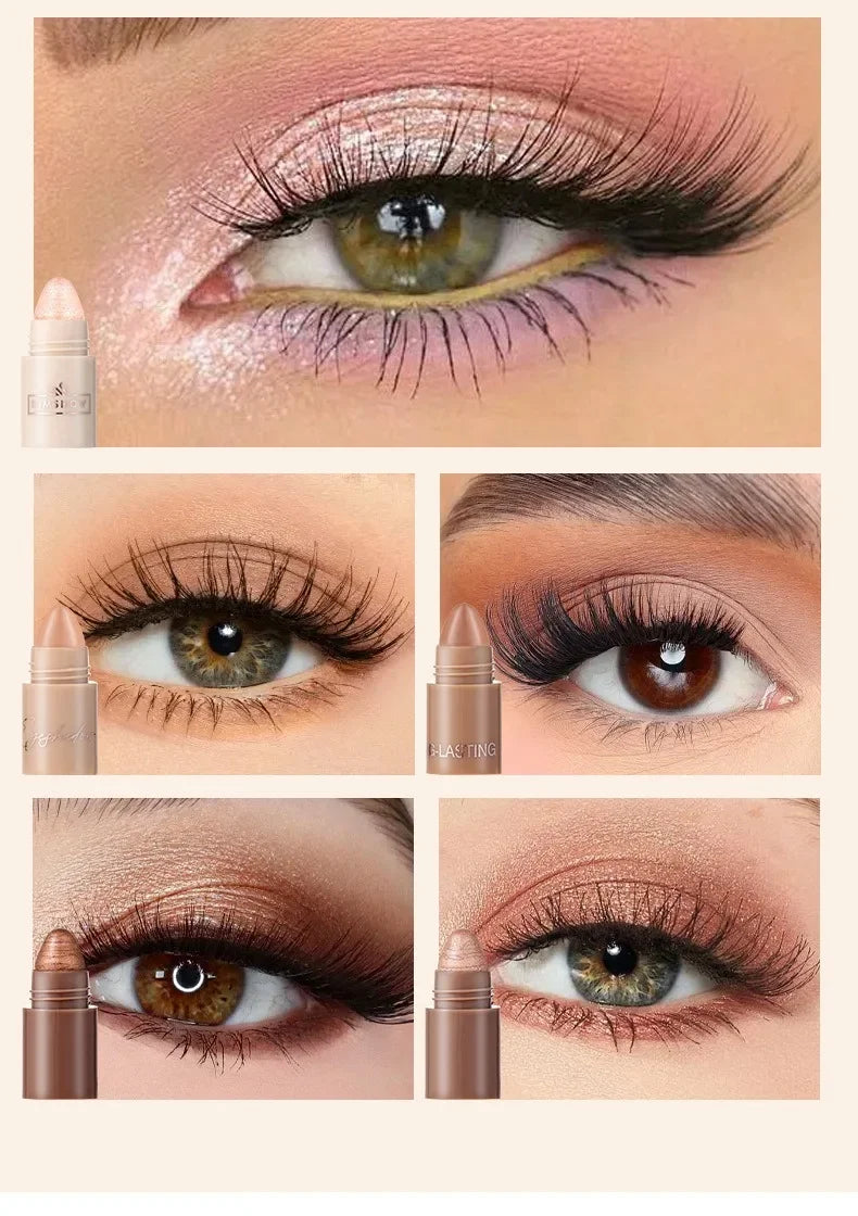 5 in 1 Eyeshadow Pencil Kit Velvet Matte Pigment Shimmer Highlight Makeup Combination Pink Brown Mini Eye Shadow Pen Cosmetics