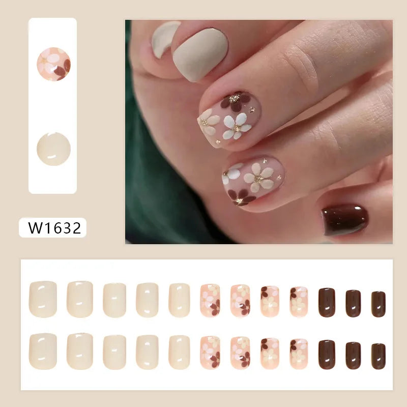 Leopard Print Pink Gradient Press-On Nails – 24PCS