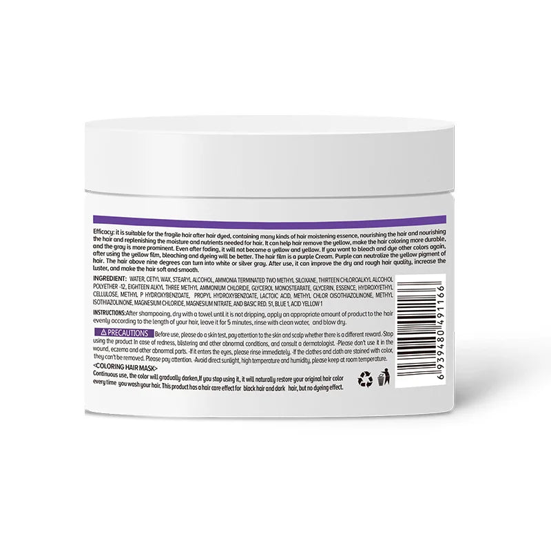 Gray Color Fixing Hair Mask Shampoo Cover Gray Hair Fade Yellow After Bleach Hair Shampoo Non-irritating Purple Shampoo Blonde