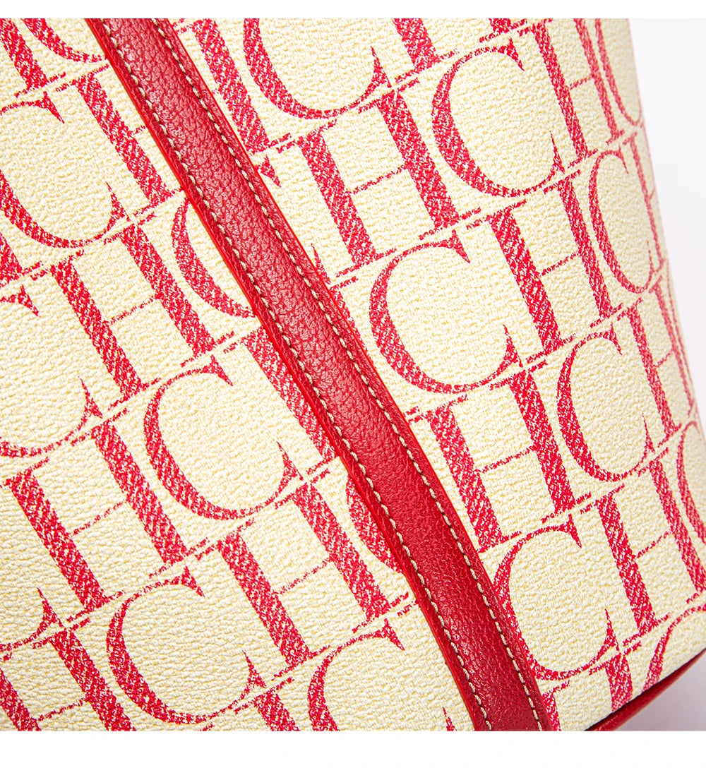 CH Large Capacity Commuter Travel Crossbody Bag Luxury Brand Women's Shoulder Bag PVC Jacquard Texture Fashion Women's Tote Bag