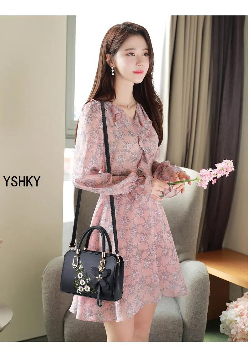 Women’s Large Capacity Shoulder & Crossbody Bag – Lychee Pattern PU Leather Bucket Style | حقيبة كتف وكروس نسائية كبيرة السعة – تصميم دلو من جلد صناعي بنقشة الليتشي