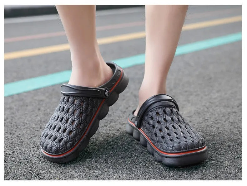 Summer Men's Clogs Sandals Man Home Garden Shoes Comfortable Men Slippers Non-Slip Soft Bottom Flip Flop Sandals Big Size 46 47