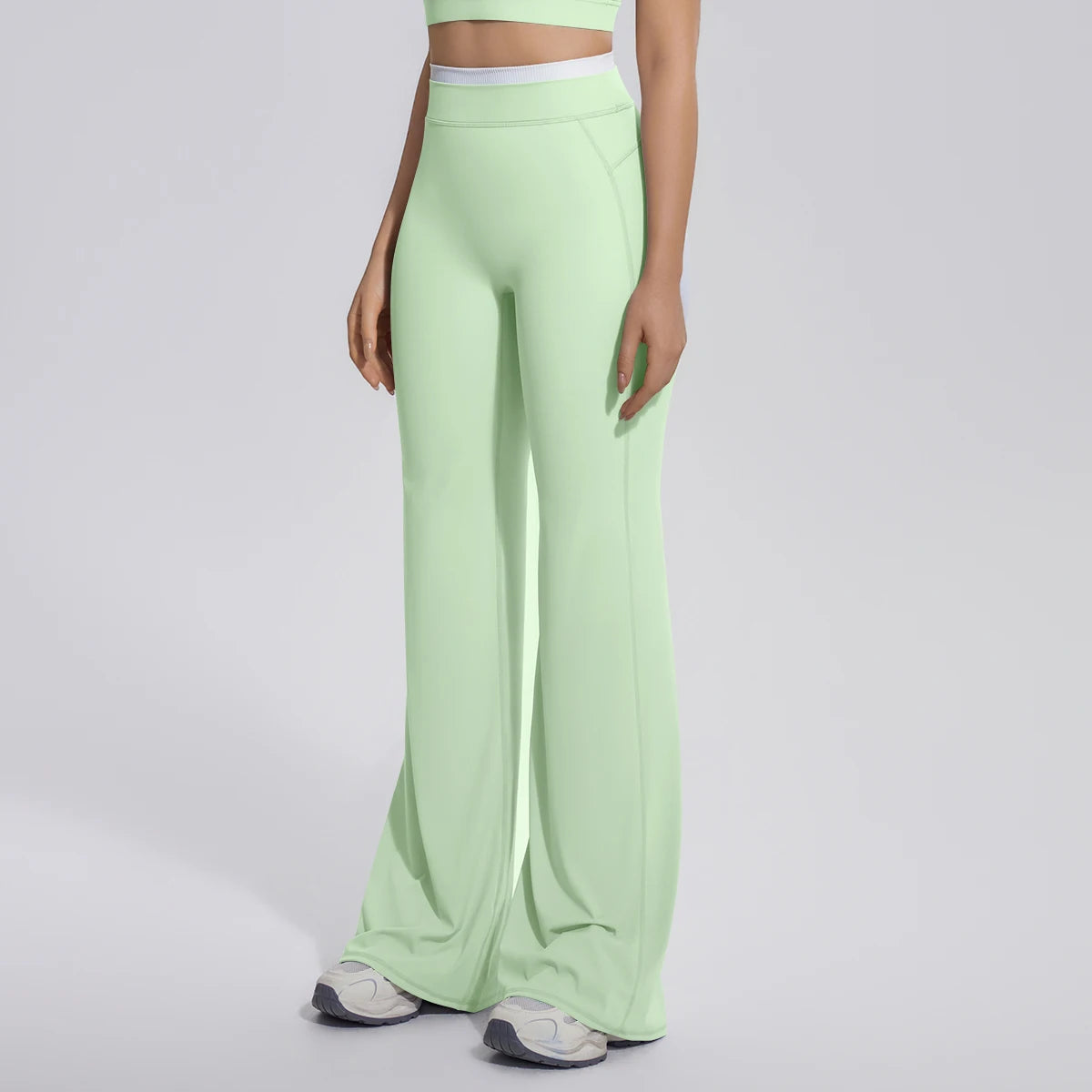 Rooftrellen Summer Woman Loose Breathable Yoga Wide Leg Pants Gym Running Quick Drying Yoga Pants High Stretch Bell-bottoms