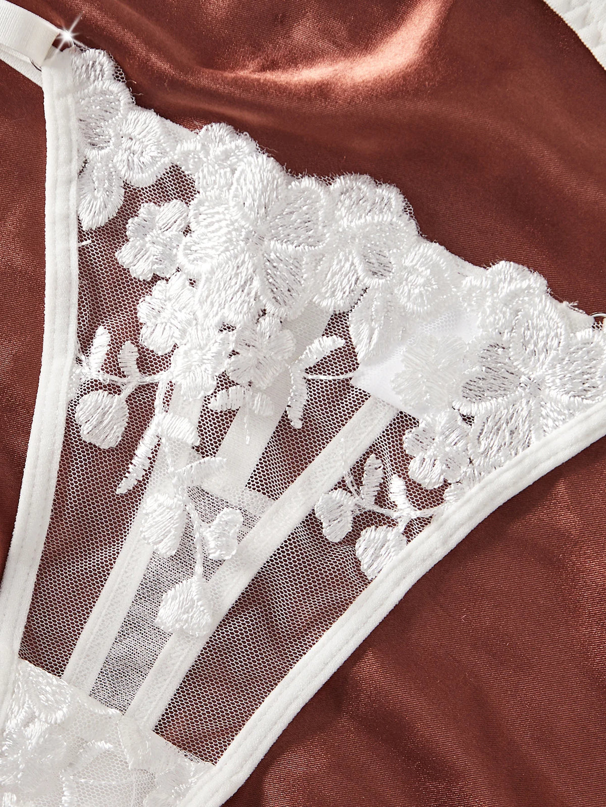 French White  Embroidered Lace Underwear Set Elegant Feminine Design Bra And Panties Combo for Women