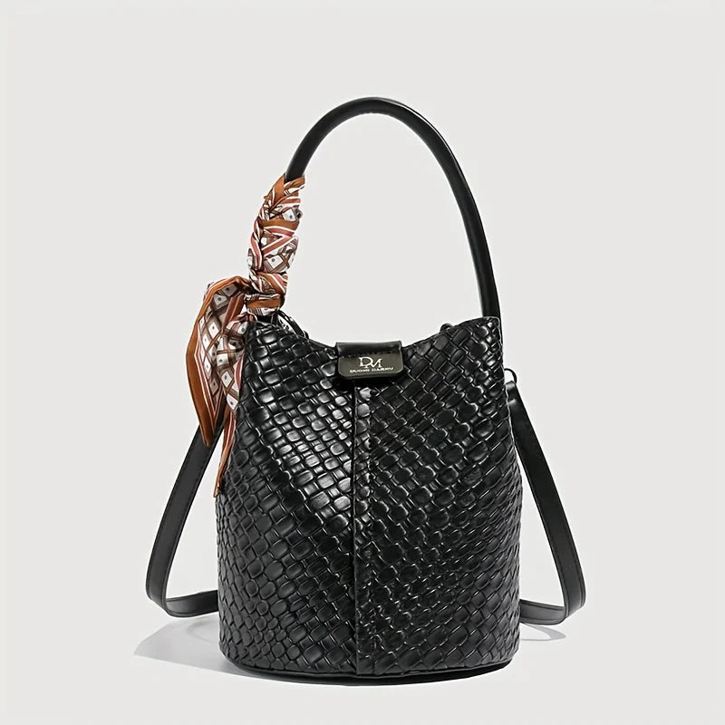 Fashionable Large Capacity Women's Crossbody Bags, Leather Retro Versatile Single Shoulder Bucket Bag, Suitable for Commuting