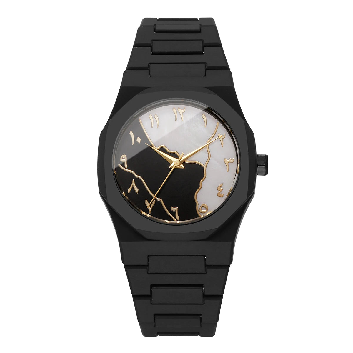 Fashio Marble Texture Unisex Watches Casual Arabic Dial Plastic Band Men Quartz Watch Clock Relogio Masculino（Without Box）