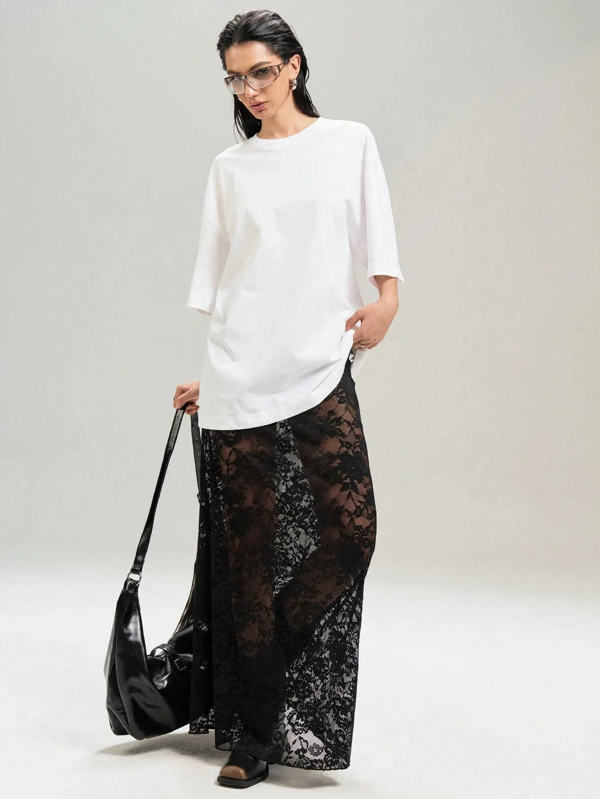 BKLD Black Skirts 2026 Summer New Women Clothing Solid Color Slim Bag Hip Streetwear Fashion See-Through High Waist Lace Skirt