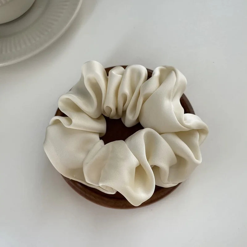 Oversize Satin Scrunchies Elastic Hair Ties Women Girls Big Silk Hair Bands Ponytail Holder Hair Rubber Bands Hair Accessories