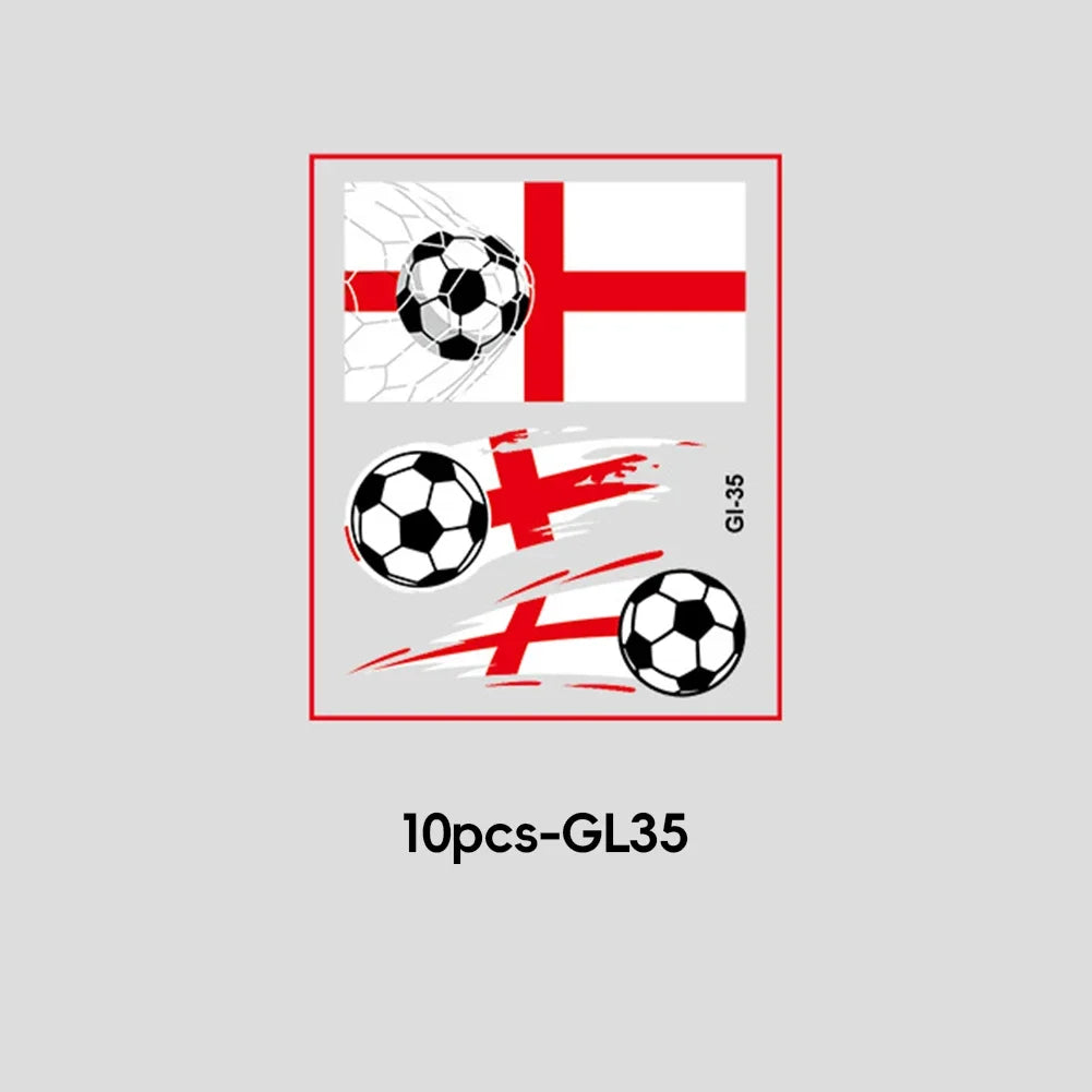 Soccer Fan National Flag Face Tattoo Stickers - ملصقات وشم مؤقتة بأعلام الدول لمشجعي كرة القدم