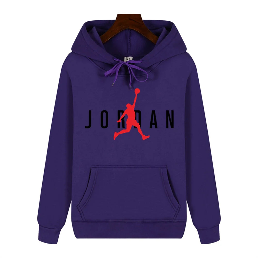 Play basketball Creative print Autumn and winter comfortable soft plus fleece men's high quality casual warm street hoodie