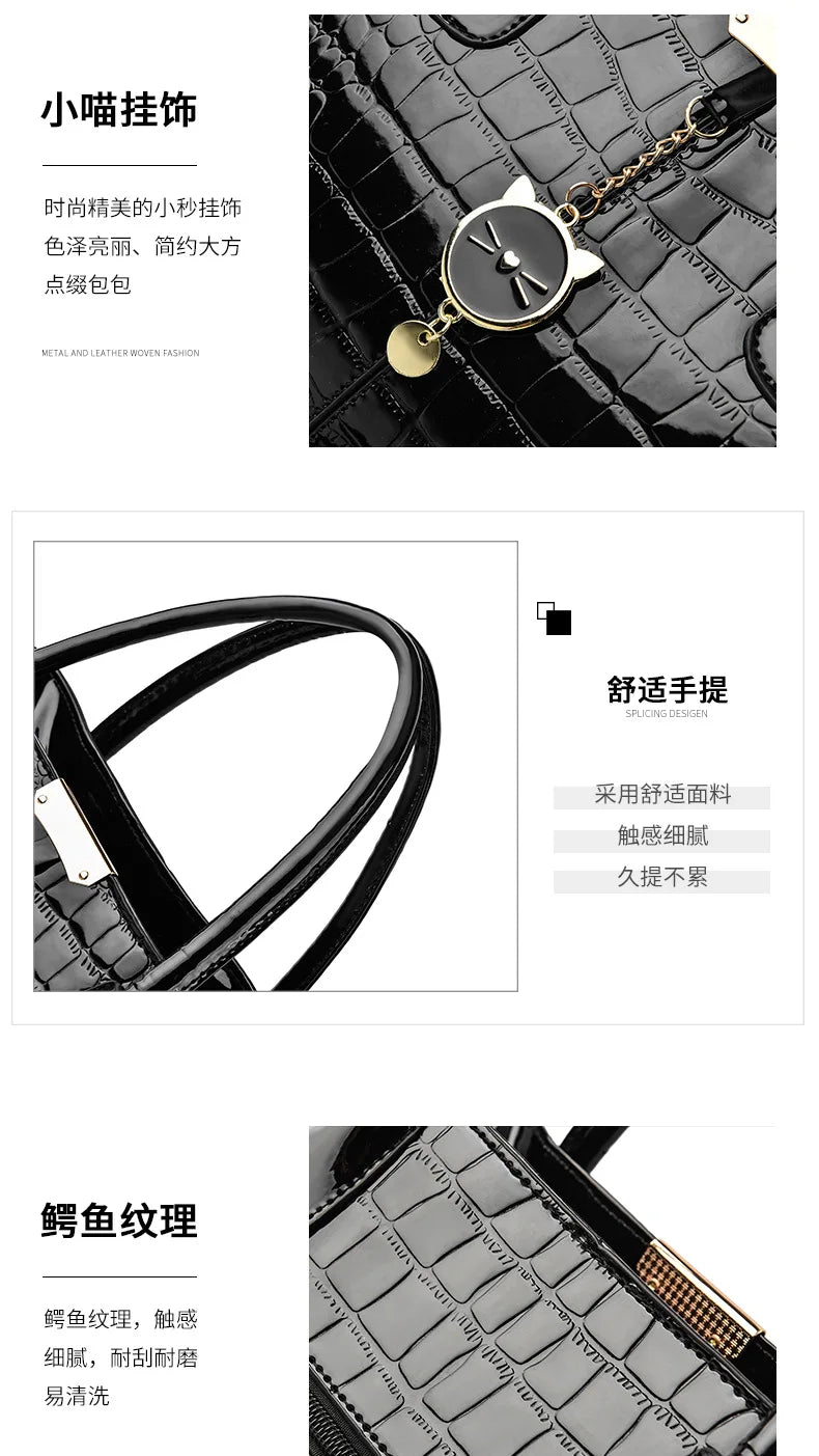 Luxury Designer Shoulder Crossbody Bags for Women Fashion High Quality Bright Leather Ladies Purses and Handbags Wallets Ssc