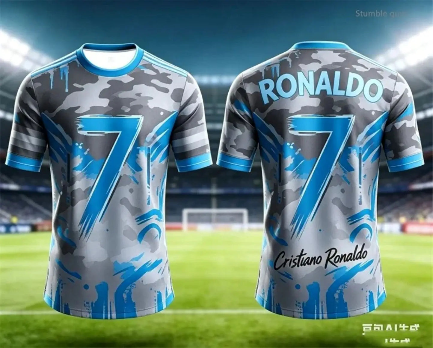 Men s Summer T Shirt Slim Fit Ronaldo Soccer Print Short Sleeve Casual Sporty Style Suitable for Family Adults Kids Training Tee