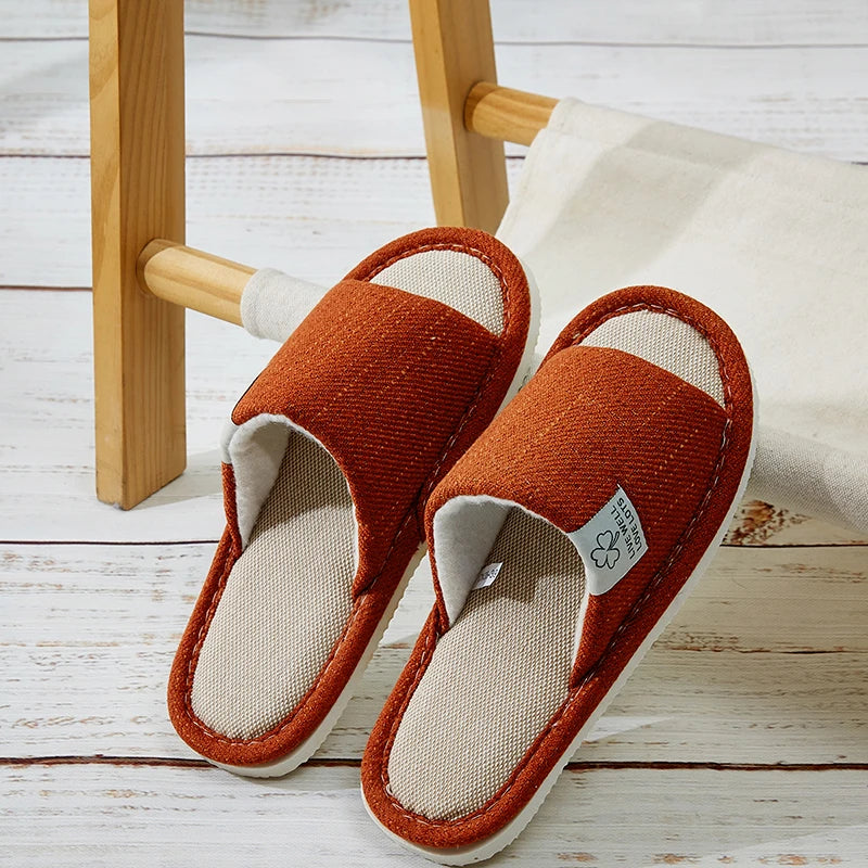 Men’s Indoor Hemp Cotton Slippers – EVA Sole Comfort Shoes (K293-A)