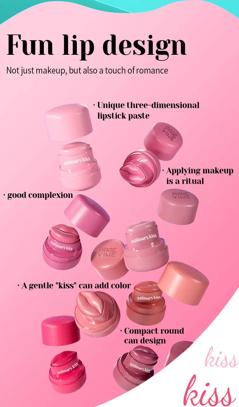 Lip And Cheek 2-in-1 Balm, Round Jar High Gloss Moisturizing Lip Gloss Long-lasting Moisturizing Multicolor Cheek Cream
