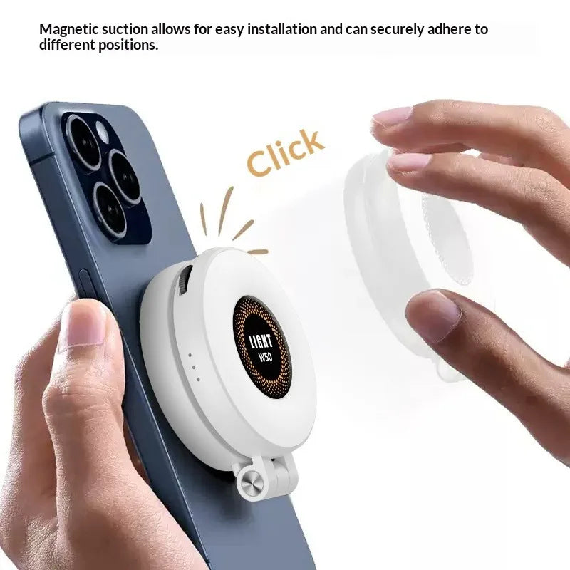 Mobile Phone Tablet Magnetic Fill Light, Portable Handheld Lighting for Horizontal and Vertical Shooting, Adjustable St