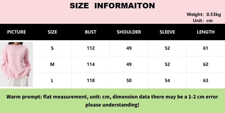 Women's Casual Solid Cotton Pullovers O-Neck Long Sleeve Warm Loose Knitted Top Female Autumn Winter Basic Soft Sweater