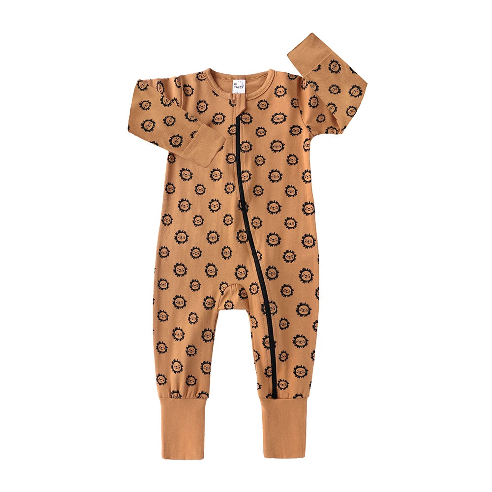 Spring Long Sleeve Baby Romper Newborn Jumpsuit Toddler Boy Girl Cotton Soft Onesie Pajamas Double Zipper Bodysuit Fall Clothes