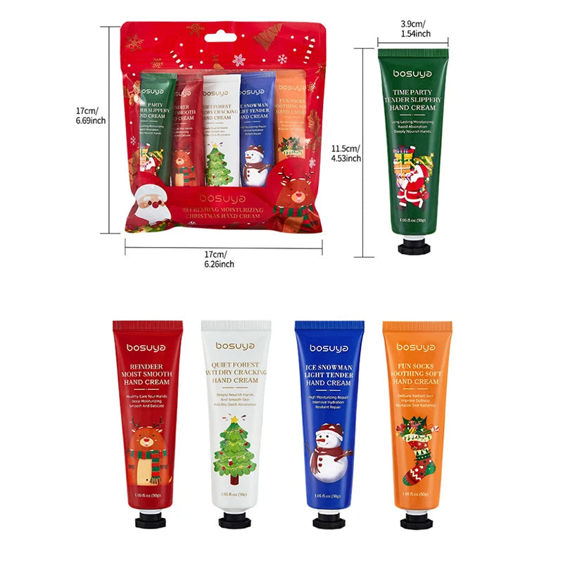 Vitamin E Avocado Moisturizing Hand Cream Christmas Hand Cream Sachet Set Hydrate Non‑greasy For Dry Skin Holiday Gift