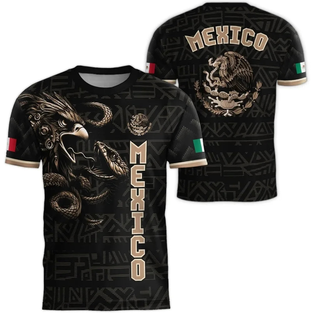MEXICO Flag 3D Print Sport Quick-dry Breathable Men T-shirt Outdoor Football Jersey Team Short-sleeve Parent-child Top Clothing