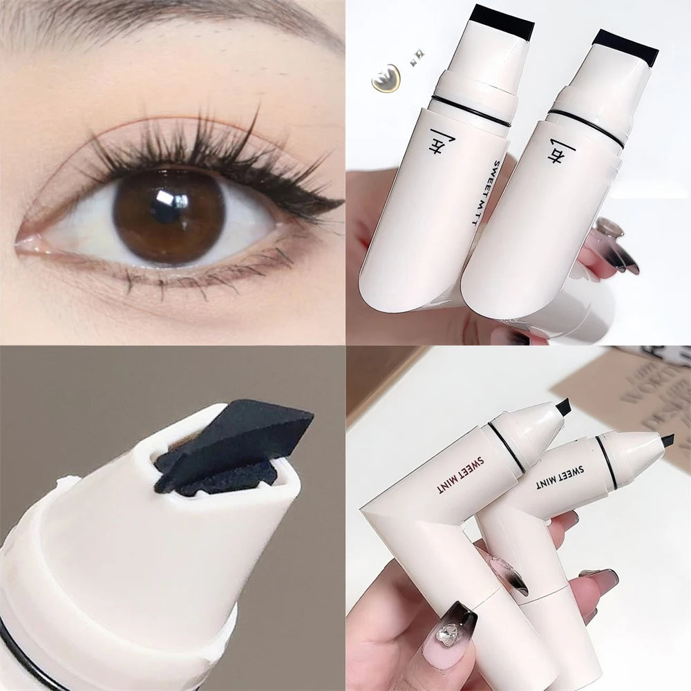 Waterproof Double-Wing Integrated Eyeliner Stamp - Sweat Proof & Long Lasting Easy to Use for Beginners Lazy Makeup Stencil
