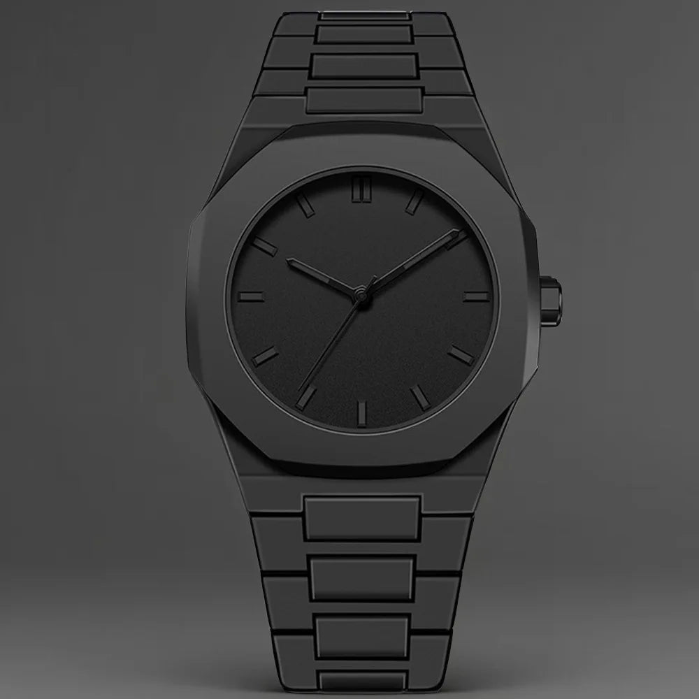 New Simple Black Men’s Quartz Watch – Silicone Strap