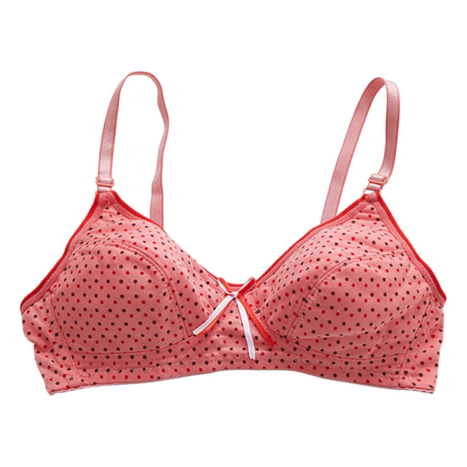 Girl Candy Color Cute Bras Dots Bowknot Casual Bralette Women Fashion Sport Tops Clothing for Small Bust