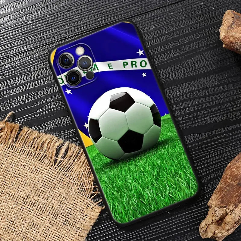 Brazil Flag Football iPhone Case