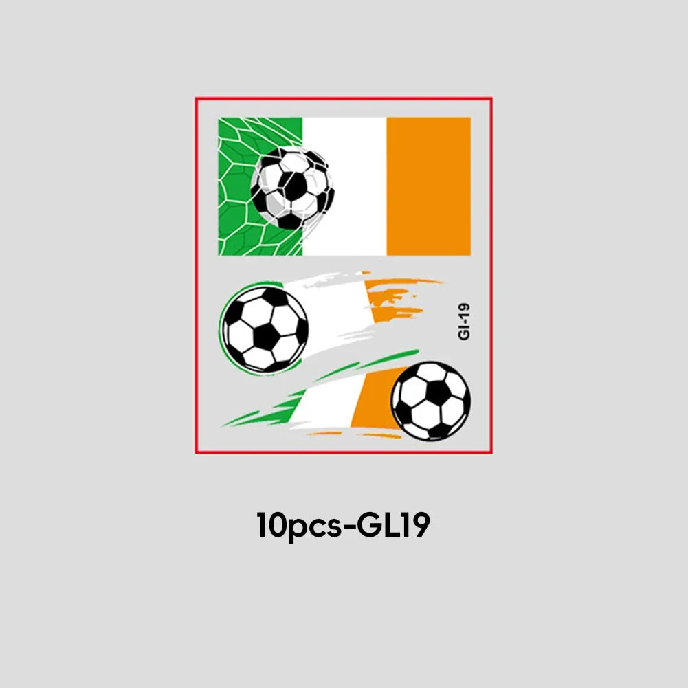 Soccer Fan National Flag Face Tattoo Stickers - ملصقات وشم مؤقتة بأعلام الدول لمشجعي كرة القدم