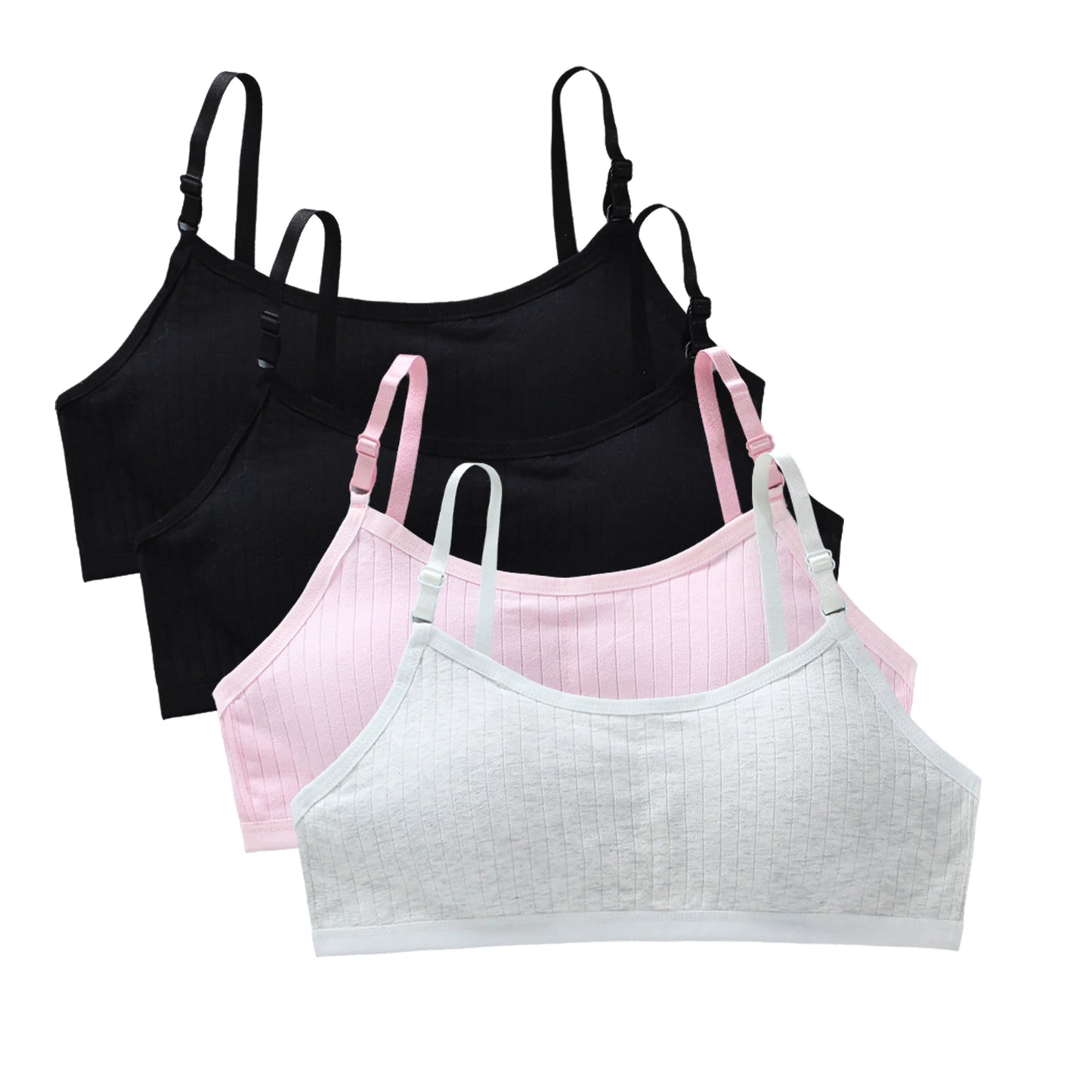 4pcs/Lot Teenage Girls Training Bras Seamless Middle High School Students Vest Bra Kids Children Back Buckle Bra Teens Underwear