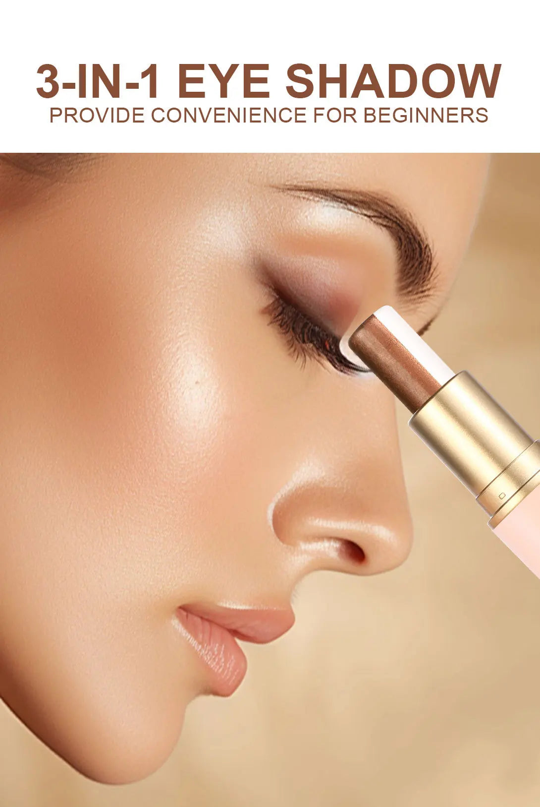 Three-color Eyeshadow Pen Highlighting Stick Waterproof Easy-to-Use Glitter Pearl Eyeshadow Stick Shimmer One-Swipe Eyes Makeup