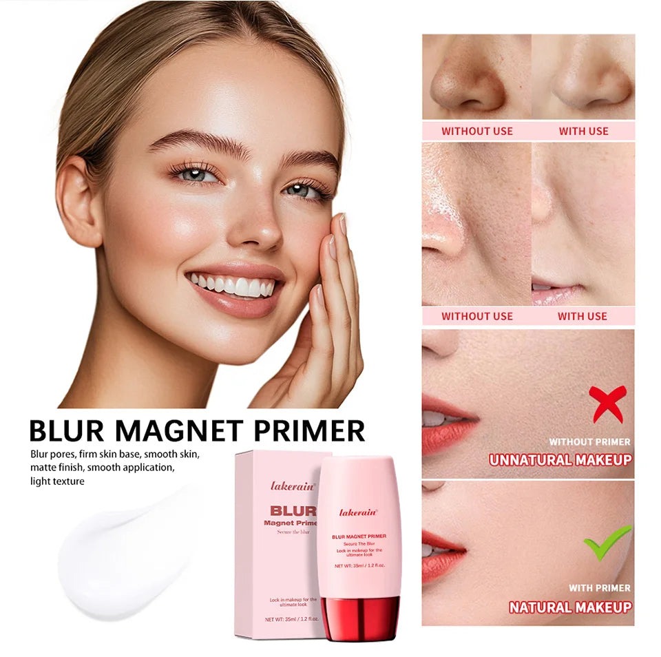 Blur Magnet Pore Blur Primer Matte Finish Oil Control Moisturizing Evens Skin Tone Seamless Long Lasting Makeup Base Flawless Face Primer