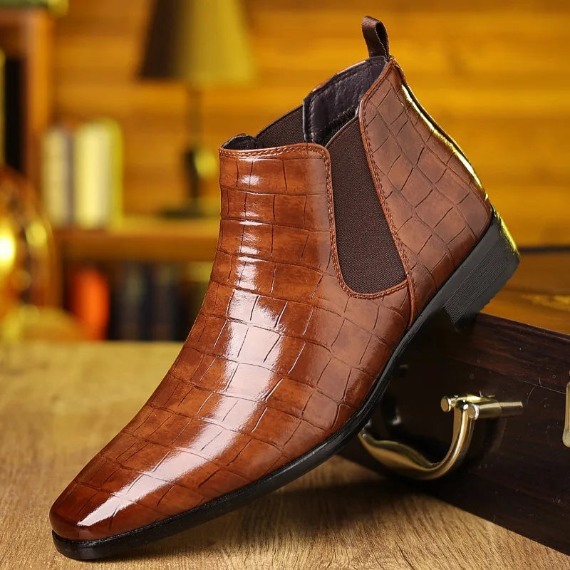Classic Men's Leather Boots New Luxury Comfortable Boots High End Formal Business Shoes for Men Casual Ankle Boots Large Size 48