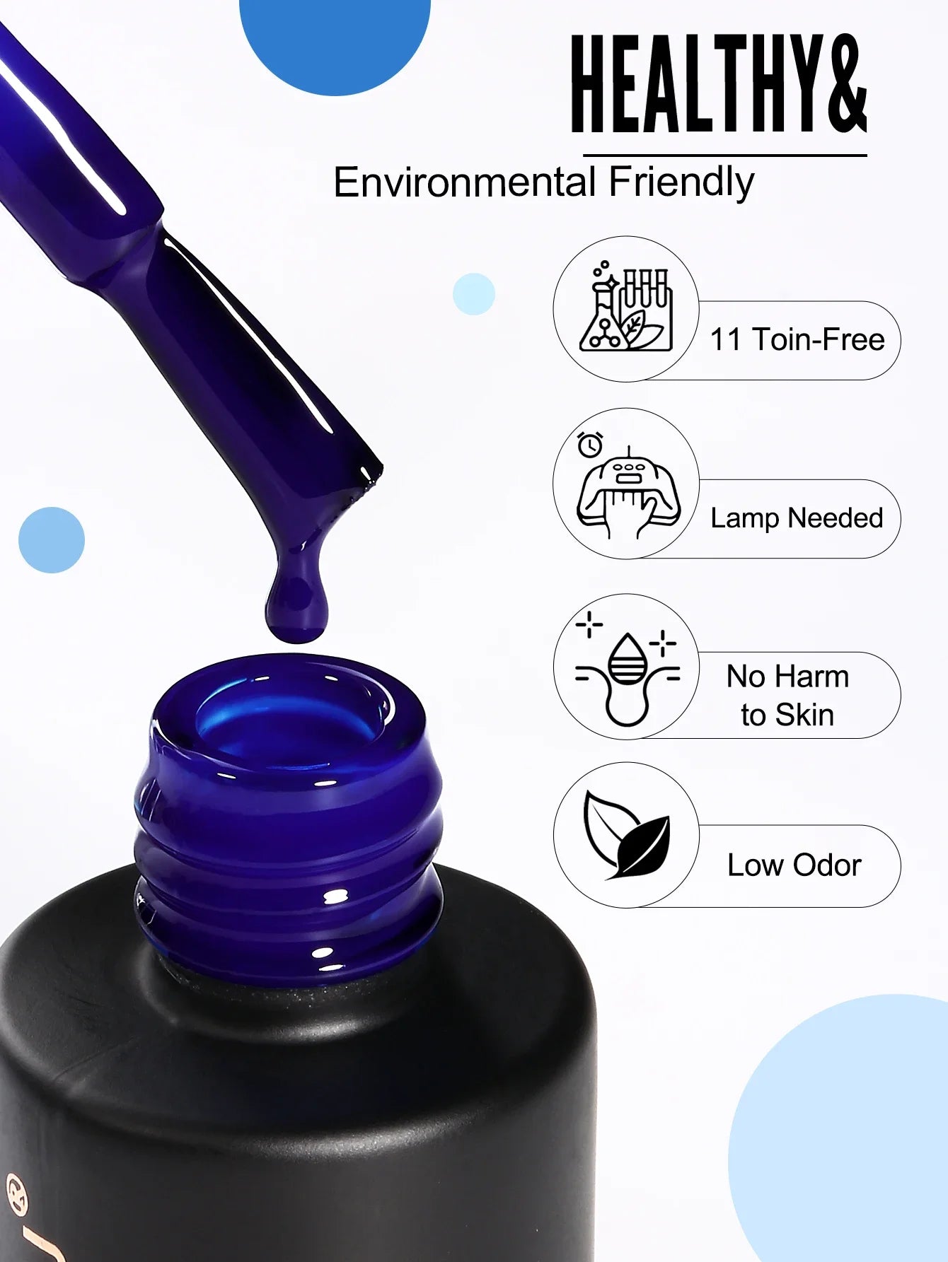 YOKEFELLOW 6Set Blue Gel Nail Polish Sky Blue Glitter Gel Nail Vernis Semi Permanent Soak Off UV Manicure Gift for Girls Women
