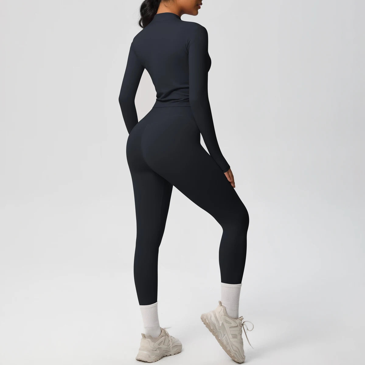 Hot Sale New Yoga Suit for Women Solid Color Yoga Zipper Long Sleeves Slim Casual Jacket Top Quick Drying Fitness Pants Gym Set