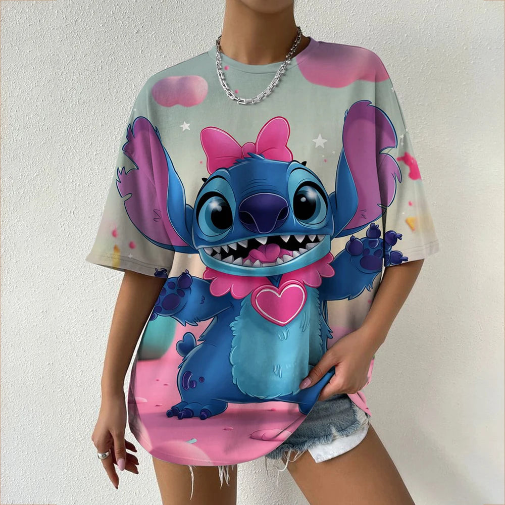 Stitch Oversized Cartoon T-Shirt – Casual Street Style