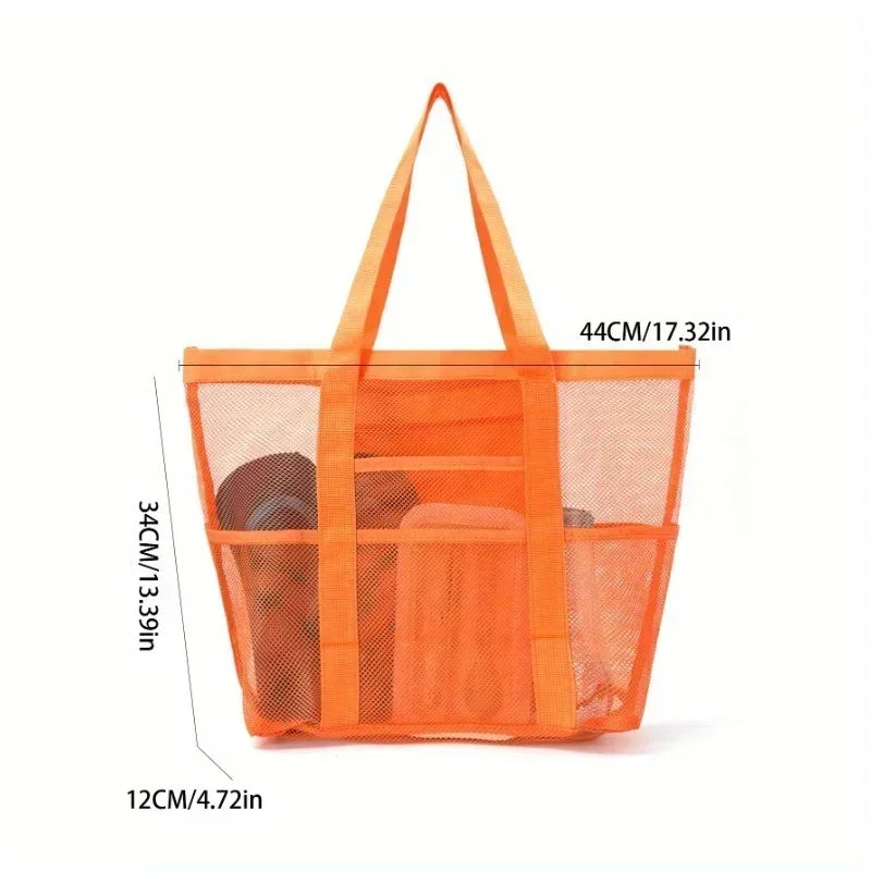 Large Mesh Beach Bag Oversized Waterproof Swim Bag with Separate Wet Pocket Multi Purpose Travel Tote for  Beach Tote