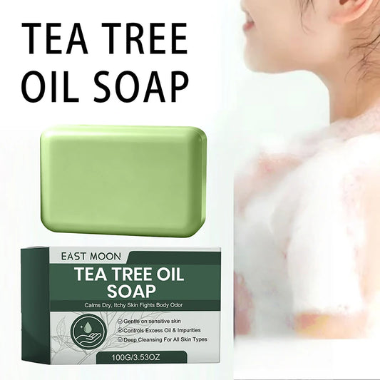 Tea Tree Oil Handmade Soap Cleansing And Oil-controlling Facial Body Soap Natural Plant Extract Gentle Soothe Nourish Skin Soap