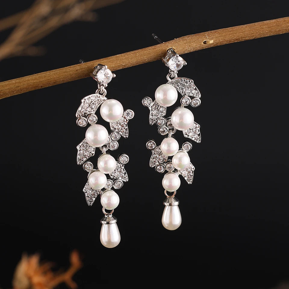ZAKOL Clearance AAA Cubic Zirconia Wedding Bridal Dangle Earrings for Women Shiny Zircon Luxury Party Jewelry