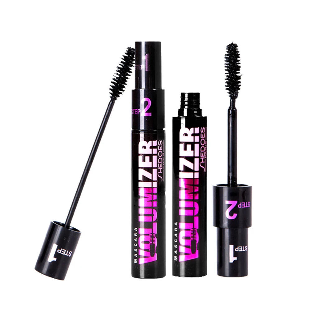 2 in 1 Curling Mascara Eye Cosmetics Waterproof Long Lasting Not Blooming Black Natural Thick Curling Lengthening Mascara Makeup