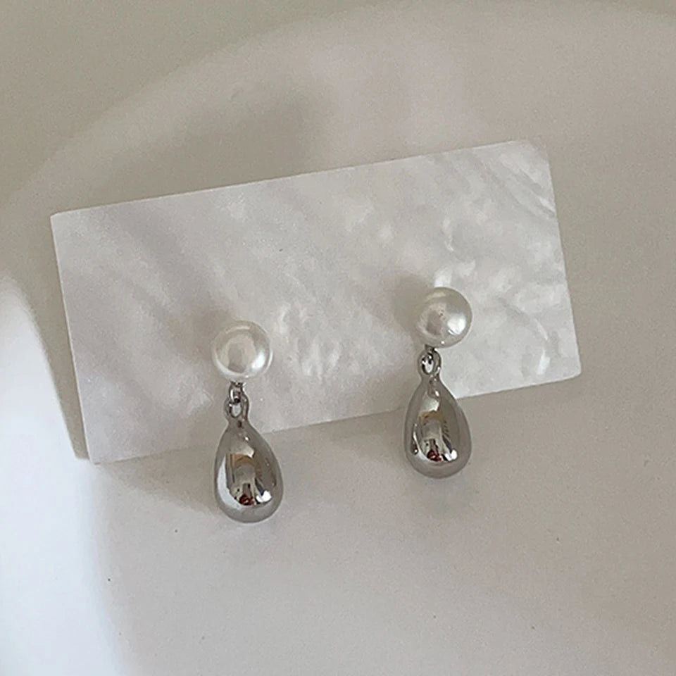 ZAKOL Fashion Elegant Teardrop Pear Imitation Pearl Drop Earrings Simple Versatile Jewelry Gift For Women