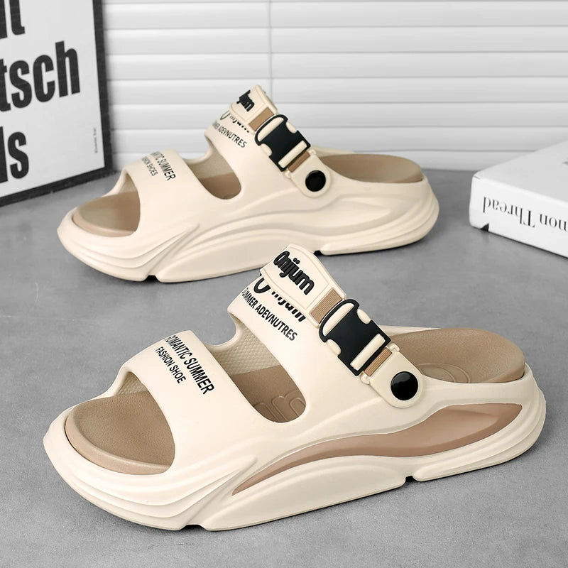 Men Summer Comfortable Beach Sandals Male Outdoor Flip Flops Thick Soft Clogs Casual Man Water Garden Shoes Women Beach Slippers