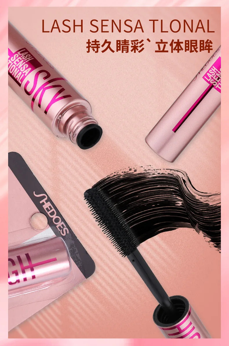 4D Mascara Waterproof Volumizing Curling Lengthening Smudge Proof Long Lasting Flawless Lashes for Women Daily Natural Look