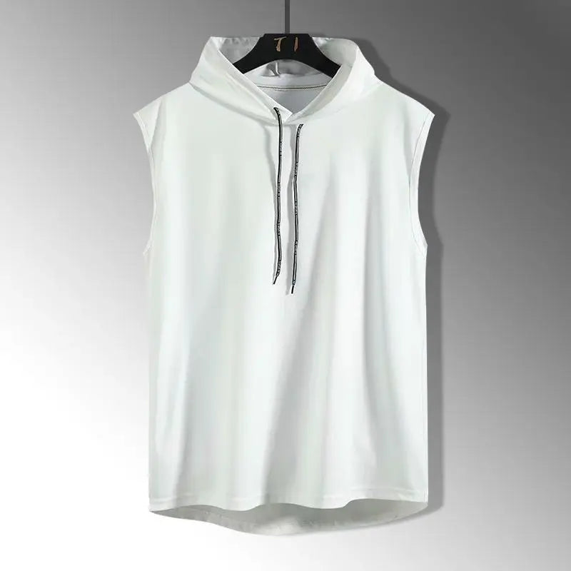 Solid Color  Brand New Men's Tank Tops Vest Sleeveless Tees For Male Hooded Man Vests Tops Hip Hop Men Tank Top T shirt