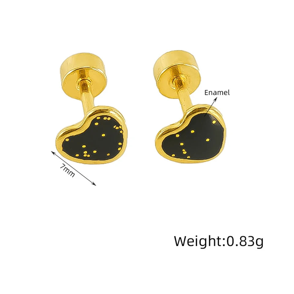 ZAKOL Titanium Heart Love Stud Earrings for Women Girls 14k Gold Plated Hypoallergenic Cute Cartilage Tragus Ear Accessories