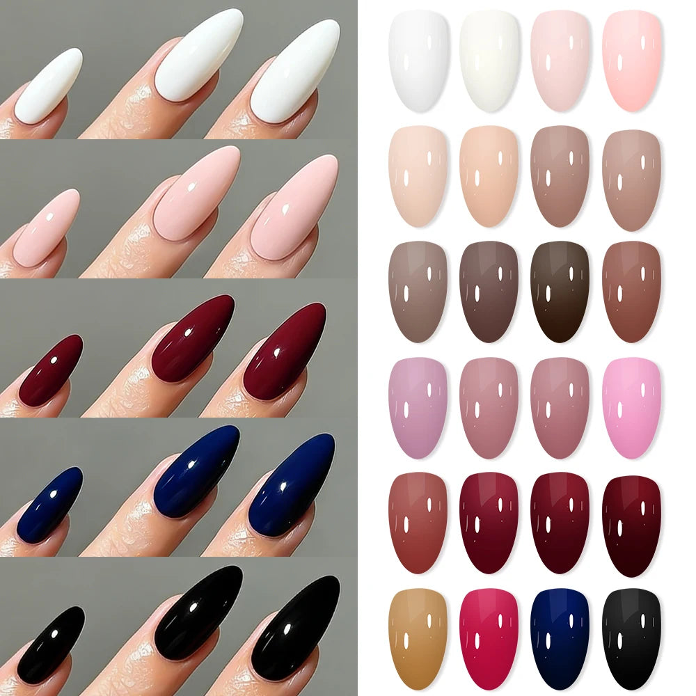 288/576Pcs Short Almond Press On Nails – Mixed Colors أظافر لاصقة قصيرة بشكل لوزي بألوان متنوعة – 288/576 قطعة